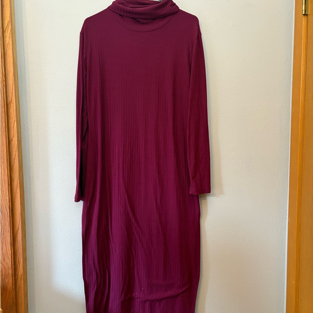 Elegant Burgundy Long Sleeve Dress